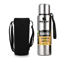 스탠리 500ml 1000ml 이중 벽 스테인레스 스틸 보온 물병 플라스크 진공 커피 컵 텀블러 자동차, 02 Silver_03 1000ml