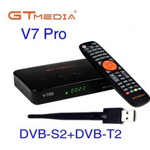 GTMEDIA 셋톱 박스 위성 TV 수신기 업그레이드 CA 카드 슬롯 USB 와이파이 개선 V, 02 V7 Pro With WiFi_03 영국 플러그