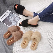 모젠티 겨울 방한 여성 사무실 털슬리퍼 털신