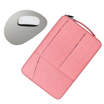 바운트 노트북파우치 가방 + 마우스패드, 파우치(핑크)+패드(그레이)