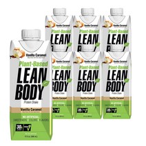 린바디 라브라다 Leanbody 식물성 프로틴 단백질 쉐이크 바닐라카라멜 500ml 한국공식총판 정식수입 30g 단백질보충제 맛있는 단백질 보충제 비건 북미대표 헬스장 1위, 6팩, 250ml
