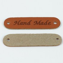 고급 미니 핸드메이드 인조 모조 가죽 라벨 라밸 패치 DIY 뜨개 자수 양모 펠트 퀼트 목도리 모자 니트 옷 포인트 장식 꾸미기 선물 재료 브라운 갈색, 가죽블랙