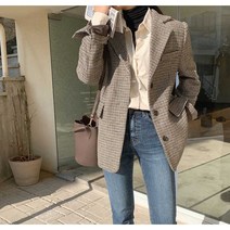 가을겨울 보프올 체크 긴팔자켓 체크무늬자켓 올자켓겨울자켓