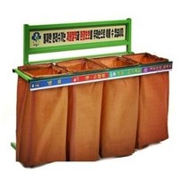 스벅이벤트 분리수거함 철재4구 벽난간부착형 분리수거대 휴지통 정리용품 10개이상주문제작