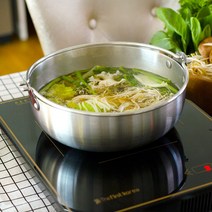 통3중 샤브 인덕션가능 스텐전골냄비 밀푀유나베 바지락술찜 만두전골 이자카야 오뎅탕 훠궈 혼밥 혼술 혼캠 캠핑 쏠캠, 18cm