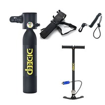 산소통 0.5L 다이빙 시스템 미니 스쿠버 산소 실린더 에어 탱크 예비 펌프 스노클링 장비, 03 black set c