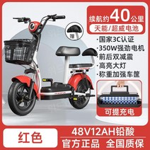 전기자전거 자토바이 가성비 출퇴근 등하원, 레드 12A 40km