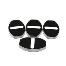 Carmilla 자동차 스타일링 도어 잠금 보호 커버 Skoda Citigo Rapid Octavia VRS A7 Fabia Superb Yeti 액세서리, Stainless Black