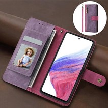 수나르 갤럭시A30 A30s A305 A307 레트로 가죽 스트랩 지퍼 지갑 다이어리 핸드폰 케이스, 선택완료, 갤럭시A30(A305)/spc365 퍼플핑크