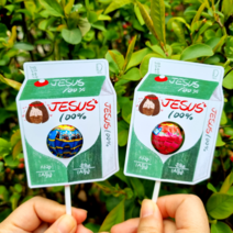 (갓월드) 예수님 사탕전도지8 (JESUS 100퍼센트) 10매 전도용품 전도지 교회학교, 1.스티커없음