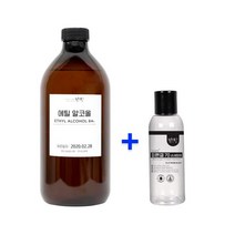 [맑을담] 소독용 에탄올 식물성 에탄올 에틸알코올84% 1L 손세정제증정, 에탄올+피톤겔 에센스타입100ml