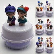 회전 오르골 (9x10cm) 움직이는 멜로디 뮤직 박스 인테리어 소품 장식품 신혼 아기 선물, 소년과소녀(1526)