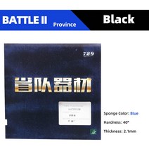 탁구 용품 연습 용품 솔로 729 Friendship Battle 2 시리즈 탁구 고무 전문 여드름 중급 및 고급 탁구 고, 10 Province 40 black