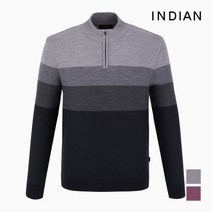 인디안 INDIAN 4도그라데이선 컬러배색 집업 하프터틀_MITBHWW9501
