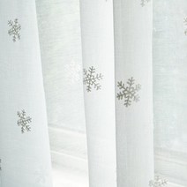흰색 눈송이 tulle 커튼 거실 용 자수 커튼 침실 voile sheer 커튼 주방 용 크리스마스 커튼
