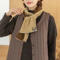[디얼마미] 브로치 기모 머플러 미시 중년 여성 50대 엄마목도리