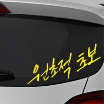 원초적초보 손글씨 유머감성 초보운전 스티커 첫차선물 외제차 차량용 소형SUV 데칼 차랑용, 대형, 그레이