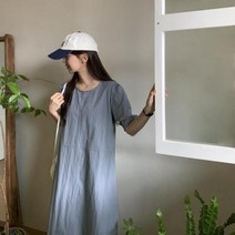 여자 가을 반팔 나일론 서울데이트룩 롱 원피스.옷자락(무료배송)