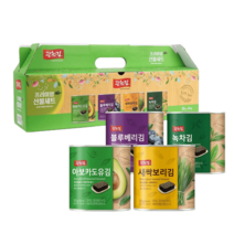 광천김 혼합캔김 선물세트 4개입, 아보카도유 새싹보리 블루베리 녹차