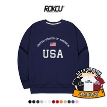 ROKCU 남녀공용 록꾸 USA 맨투맨 특양면&기모 M~4XL사이즈