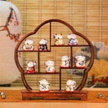고양이 인형 마네키네코 세트 개업선물 도자기 장식품 학원 미용실 업소개업 일본복고양이, 2