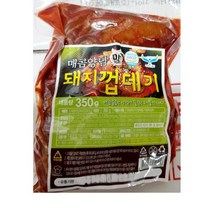 [더착한푸드]매콤양념돼지껍데기(350g) 식자재마트 대용량 업소용 매운맛껍데기 껍데기 술안주 돼지양념껍데기 껍데기맛집 간편식 껍데기맛집, 350g, 1