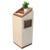 재떨이있는 대리석 쓰레기통 호텔 로비 엘리베이터입구, 블랙 골드 나뭇결 대리석