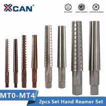 XCAN 핸드 리머 2 개 MT0/MT1/MT2/MT3/MT4 스틸 파인/러프 에지 모스 테이퍼 밀링 마감 커터 도구, 2pcs MT4 Set