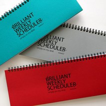 페이퍼리안 Brilliant weekly scheduler 위클리 공부 스케줄 하루생활계획표 체크 투두리스트 학습일지 다이어트일기 스터디, 블루