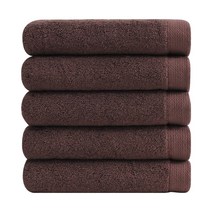 어메니티타올 30수 170g 부드러운 호텔 수건 세트, 5장, 다크브라운