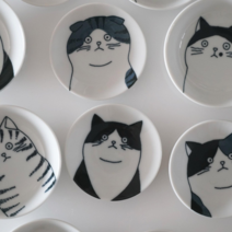 귀여운 5가지 고양이 종지 - 2 종류, 납작종지-스코티시