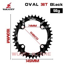 자전거체인휠 크랭크암 wuzei 104bcd 원형 링 30t 32t 34t 36t 좁은, 36t 타원형, 타원형 104bcd 36t