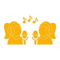 오피스왕국 음악 음표 노래 마이크 그래픽 스티커 music7, 옐로우