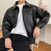라페나 오버핏 남자 가죽 자켓