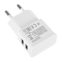 삼성 듀얼 USB EU 플러그 전화 충전기 용 2 USB 포트 충전 어댑터, 하얀색