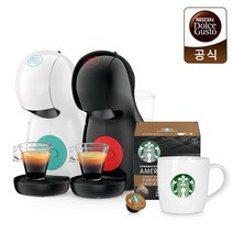브랜드없음 돌체구스토 커피머신 피콜로XS + 스타벅스 캡슐 1Box 컵, 블랙+베란다 블렌드 by 네스카페 돌체구스토