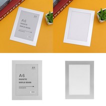 A6 초간단 자석프레임 광고 알림판 13.5x18cm 실버 아파트게시판 학원게시판 게시물 벽메뉴판 아파트게시판 환경게