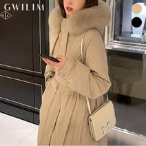 (귈림) 벨티드 후드 페이크퍼 퀼팅 롱패딩(GAWJP014P)