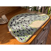 블루 래빗 발매트 귀여운 애니멀 캐릭터 하프문 반달 반원 원형 미니 러그