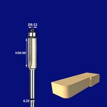 CNC 목공 라우터 비트 트리밍 밀링 커터 1 개목재MDF 플루트 스트레이트 엔드밀트리머 조각 비트합판, 01 6.35x9.52x30