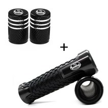 FB Mondial 플랫 트랙 125 HPS 250 hipster 300 오토바이 휠 타이어 밸브 캡 및 핸들 바 그립, 01 Black