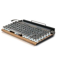 한글타자기 수동 옛날 레트로 빈티지 인테리어 소품 레트로 타자기 키보드 무선 블루투스 USB 기계식 펑크, 01 Wood Color