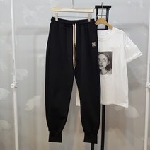 상상그이상 여성용 스마일패치 밴딩팬츠 두줄 스트링 시보리 밑단 조거팬츠 패치 프린팅 베이직핏 꾸안꾸 간절기 키작녀 편한바지