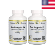 CGN 캘리포니아 골드 프로폴리스 240정 2팩 2X 500mg California Gold Nutrition Bee Propolis 2X, 1개