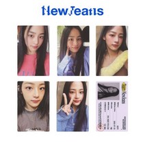 뉴진스 포토카드 아이돌 걸그룹 아이브 트와이스 여자아이들 포토카드5/6Pcs KPOP NewJeans 관심을 Hype 소년 Photocards Selfie LOMO 카드 ID 카드, 5.4x8.5cm, 민지