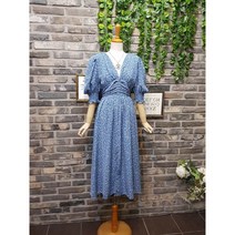 셔링 드레쉬 플라워 브이넥 원피스