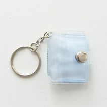 사진첩 포토 앨범 엘범1/2 인치 미니 사진 앨범 작은 열쇠 고리 장식 조각 투명 삽입 저장 ID 카드 책 키, 06 1 inch white