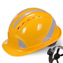 경량안전모 안전모햇빛가리개 현장 가벼운 안전모 작업자 건설 안전 헬멧 보호 캡 환기, 노란색 손잡이