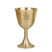 안성 유기 놋 그릇 반상기 세트 오각형 성배 높은 솔리드 황동 성배 잔 점 펜타클 성배 트리플 문 여신 성배 컵 제단 의식, 금