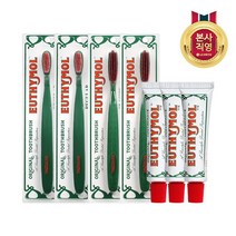 유시몰 영국 프리미엄 명품 칫솔 4입 + 미니치약 20g 3개, 레귤러